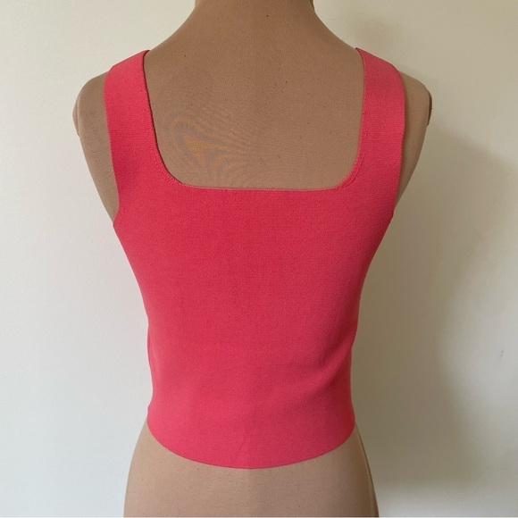 A.L.C. Victoria Lychee Pink Knit Sleeveless Cropped Square Neck Top EUC Size S - Picture 4 of 9